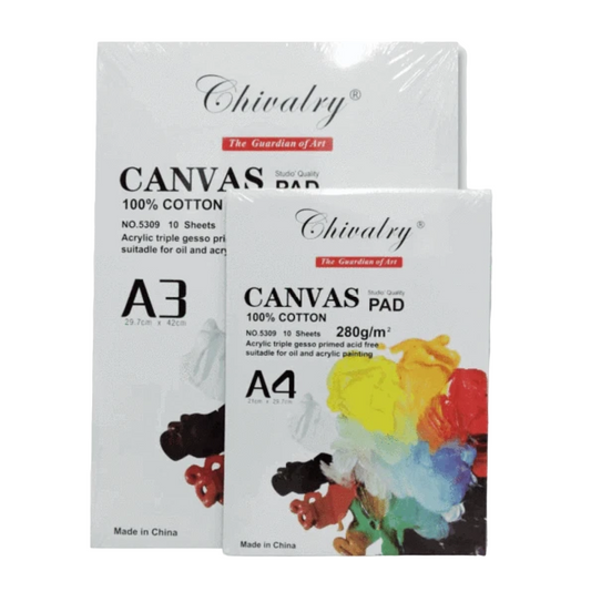 A4 A3 Chivalry Artists Canvas Book – 100% Cotton Canvas Pad 280g/m²