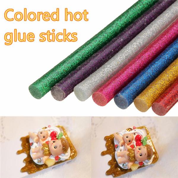 12Pcs Multicolor Glitter Hot Glue Sticks – 11mm for Large Glue Gun