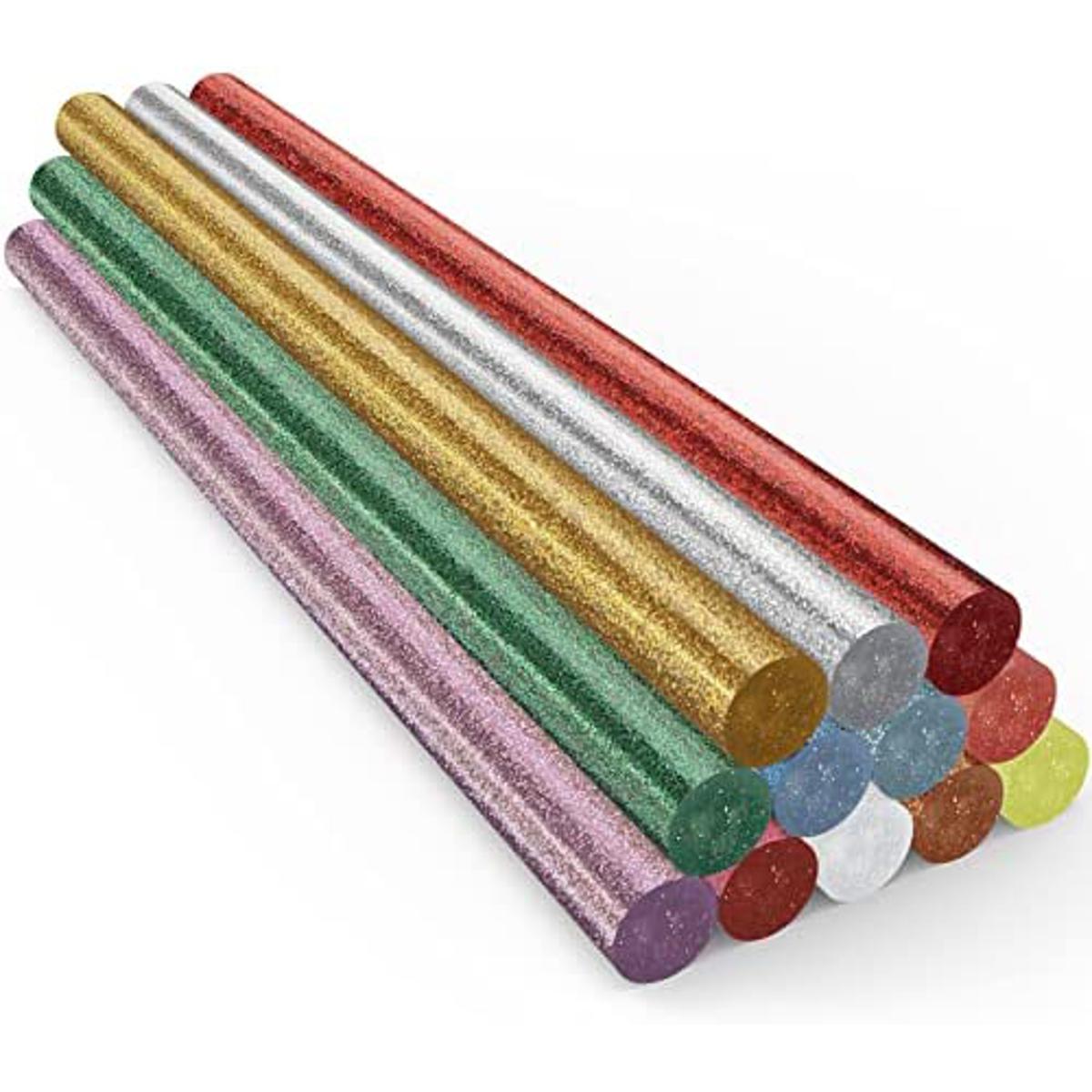 12Pcs Multicolor Glitter Hot Glue Sticks – 11mm for Large Glue Gun