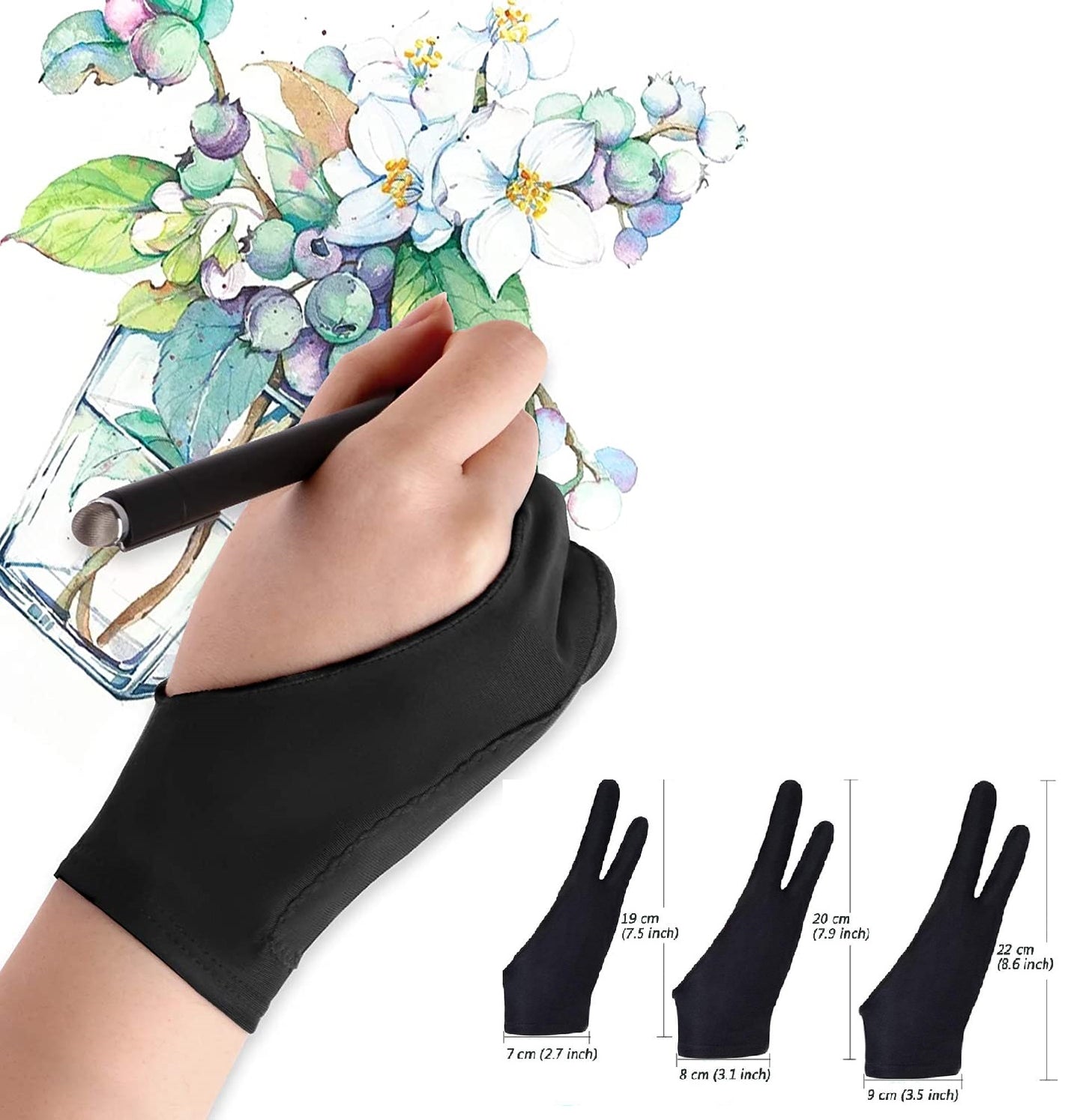 Artist Drawing Two-Finger Gloves for Sketching, Drawing, and Art – Ideal for Paper, Pads, and Graphics