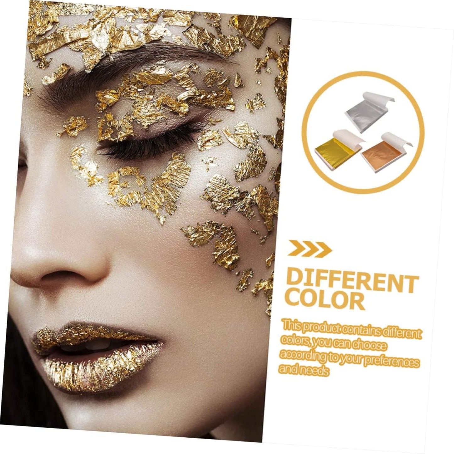 50 Sheets Gold, Silver, Copper Foil Leaf 5.5x5.5 Inches Premium Crafting Material for DIY Projects, Art and Decoration