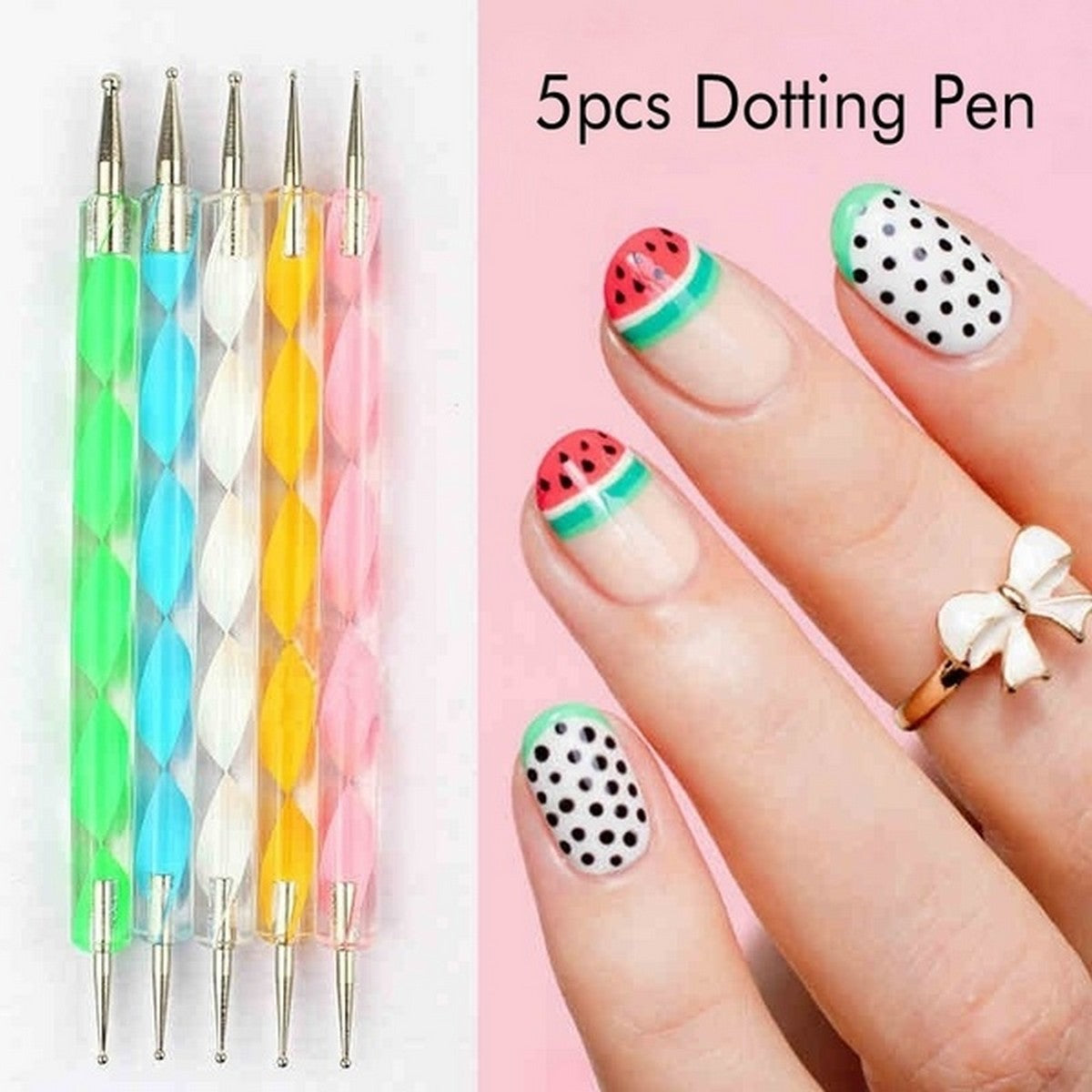 5PCS Dotting Pen Tool Set for Arts, Crafts, and Nail Art - Dual-Tip Dotting Tools for DIY Design and Painting