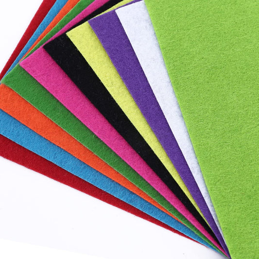 10 Felt Fabric Sheets – Set of 10 Vibrant Colors for Crafting, Sewing, and DIY Projects