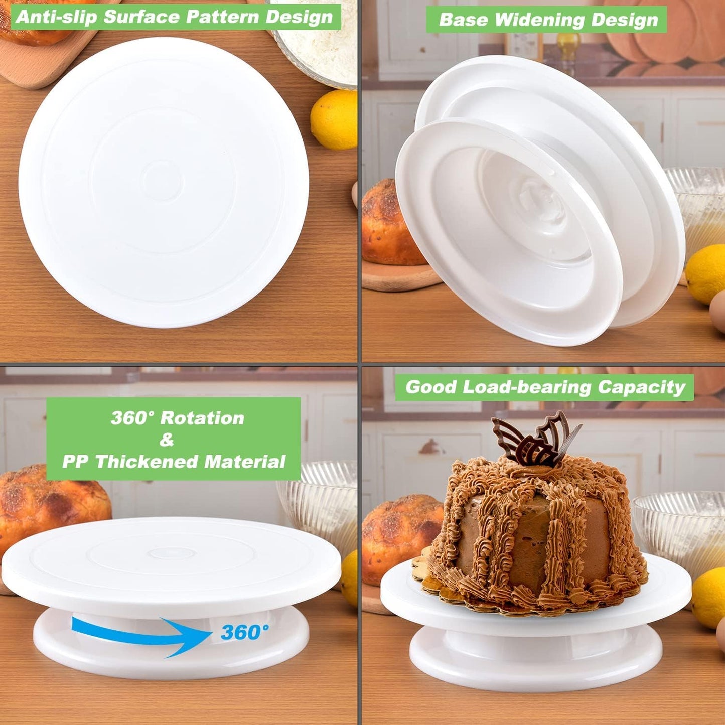 11-inch Cake Turntable - 360-Degree Revolving Stand for Smooth Cake Decorating