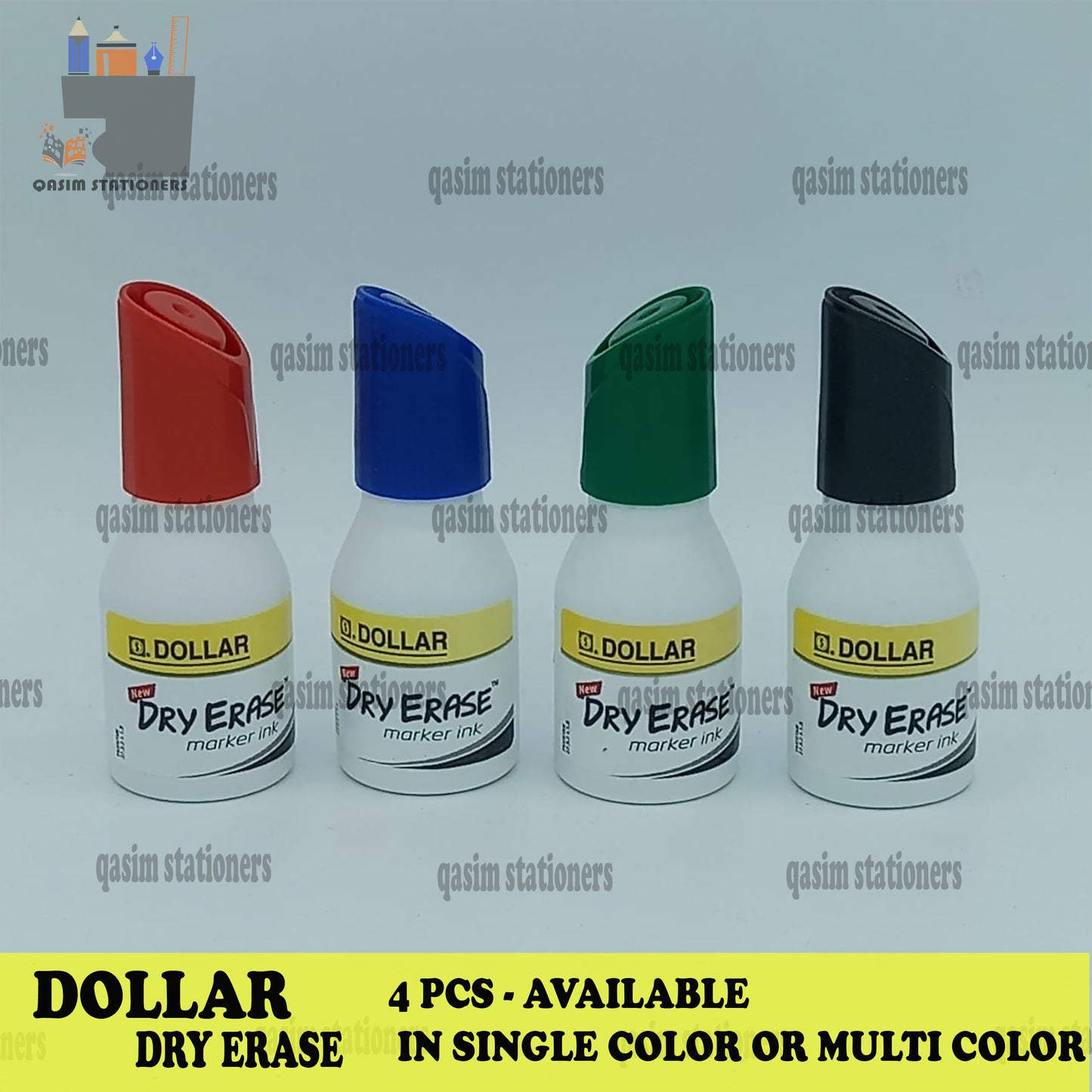 Dry Eraser Board Marker Ink Refills (15ml) - 4 Pcs Multicolour Set for Whiteboard Markers