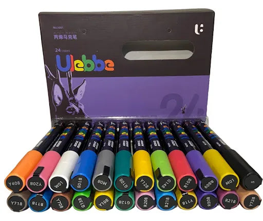 Ulebbe Permanent Acrylic Paint Markers Set – Versatile Art Markers for Canvas, Glass, Rock, Ceramic, and Wood