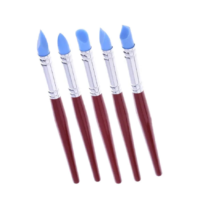 5PCS Professional Silicone Rubber Tip Paint Brushes Set - Ideal for Detailing and Crafting