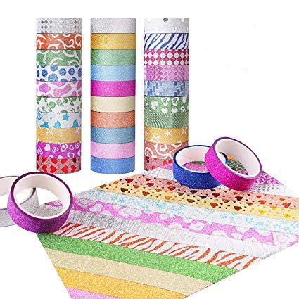 Pack Of 12 Stylish Tape - Decorative Washi Tape - Multicolor