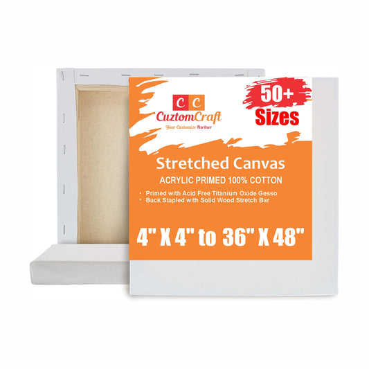 Basic Stretched Canvas for Painting, Small - Square - Rectangular - Big Size - for Painting