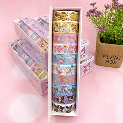 10 Rolls Washi Tapes: Decorative Masking Tape Set for DIY Art and Craft Projects