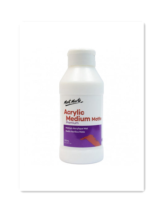 Mont Marte Acrylic Mediums  – Matte, Gloss, and White Texture Gesso (250ml Each)