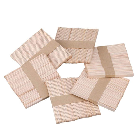 Pack of 5 – 50pcs Large Wooden Craft Sticks for Art, Ice Cream, and Toys